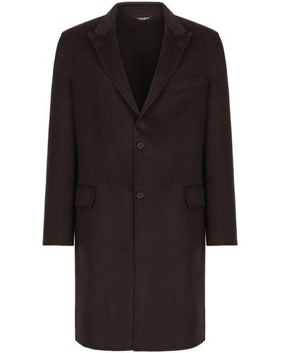Dolce & Gabbana Manteau en cachemire à simple boutonnage - Noir