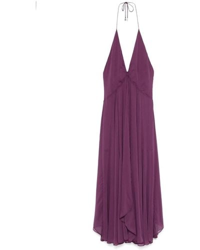 ROTATE BIRGER CHRISTENSEN Chiffon Halterneck Dress - Purple