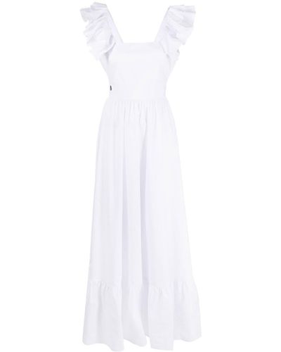 Philipp Plein Ruffle-detail Maxi Dress - White