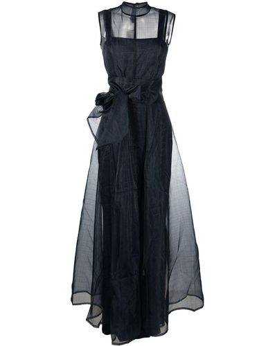 Baruni Semi-sheer Overlay Maxi Dress - Blue
