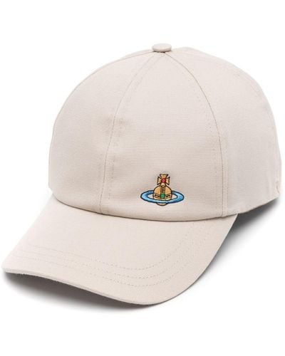Vivienne Westwood Cotton Orb-embroidery Baseball Cap - Natural