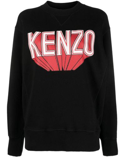 KENZO Sweatshirt mit Logo-Print - Schwarz