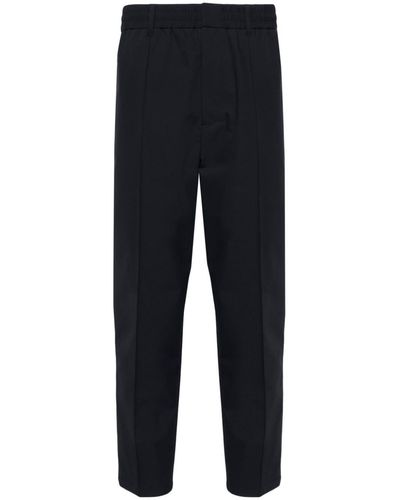 Emporio Armani Elasticated-waist Tapered-leg Pants - Blue