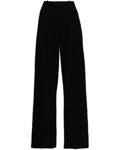 Gucci Pantalon en tweed à effet gaufré - Noir