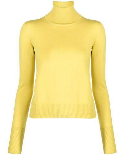 Patrizia Pepe Roll-neck Fine-knit Sweater - Yellow