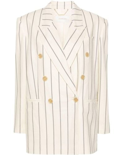Zimmermann Pinstriped Double-breasted Blazer - Natural