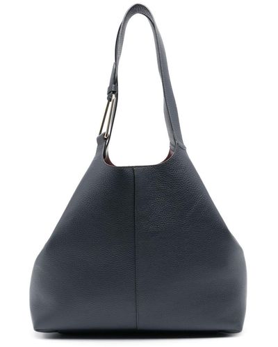 Coccinelle Large Brume Leather Tote Bag - Blue
