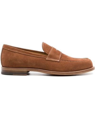 SCAROSSO Edward Suede Loafers - Brown