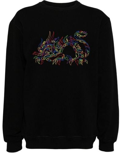 Maharishi Distorted Dragon Sweatshirt aus Bio-Baumwolle - Schwarz