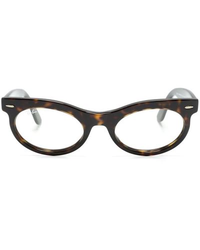 Ray-Ban Wayfarer Brille mit ovalem Gestell - Braun