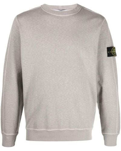 Stone Island Katoenen Sweater Met Compass-logopatch - Grijs