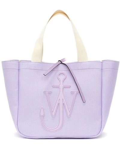 JW Anderson Sac cabas en toile à patch logo - Violet