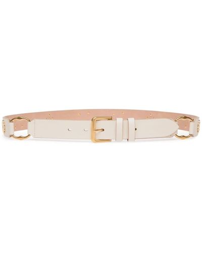 Bally Arkle Buckle Leather Belt - Natural