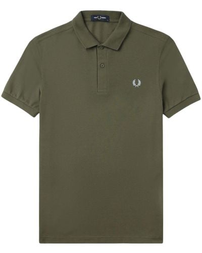 Fred Perry Logo-embroidered Cotton Polo Shirt - Green