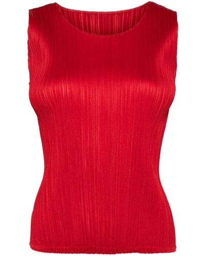 Pleats Please Issey Miyake New Colorful Basics 3 Tank Top - Red
