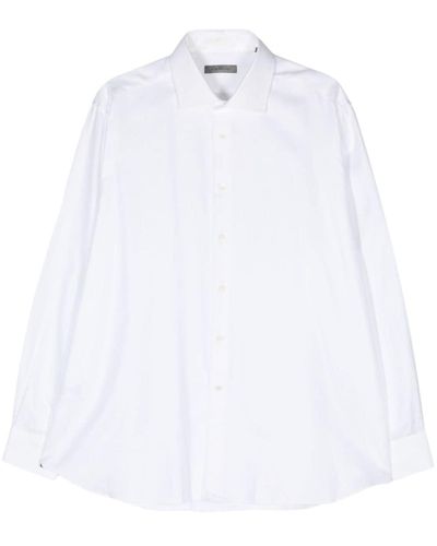 Corneliani Patterned-jacquard cotton shirt - Weiß