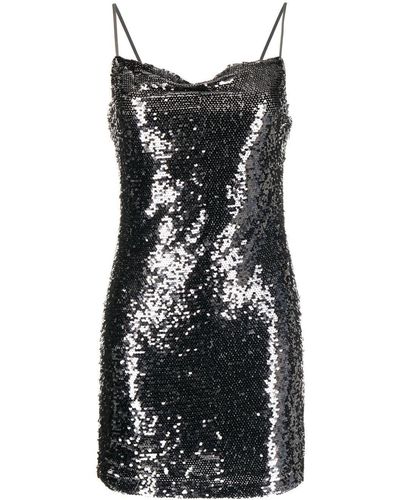 L'Agence Sequin-embellished Mini Dress - Black