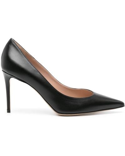 SCAROSSO Greta 90mm Leather Court Shoes - Black