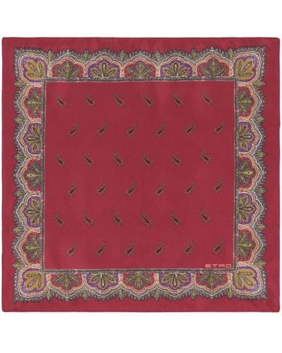 Etro Paisley-print Silk Scarf - Red