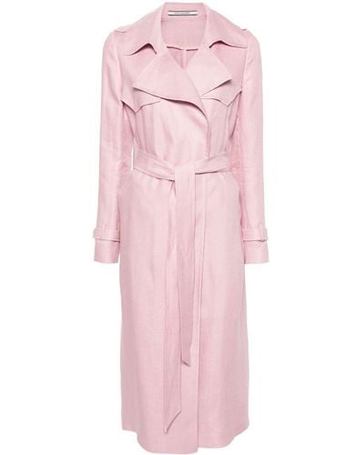 Tagliatore Belted Trench Coat - Pink