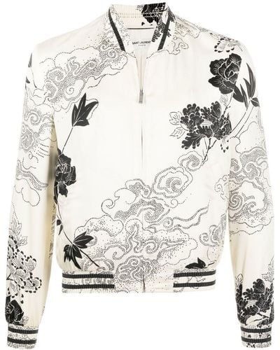 Saint Laurent Floral-print Bomber Jacket - Multicolour