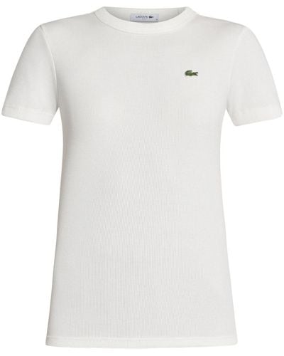 Lacoste T-shirt en coton à patch logo - Blanc