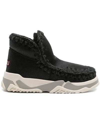 Mou Eskimo Leather Sneaker Boots - Black