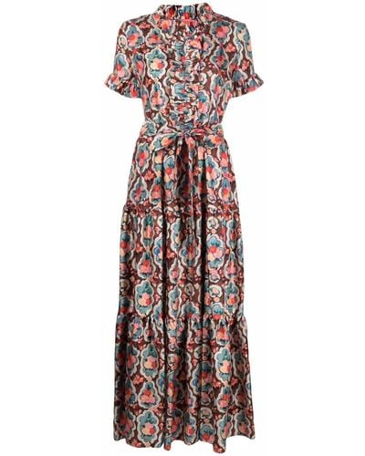 La DoubleJ Langes Kleid mit Blumen-Print - Mehrfarbig