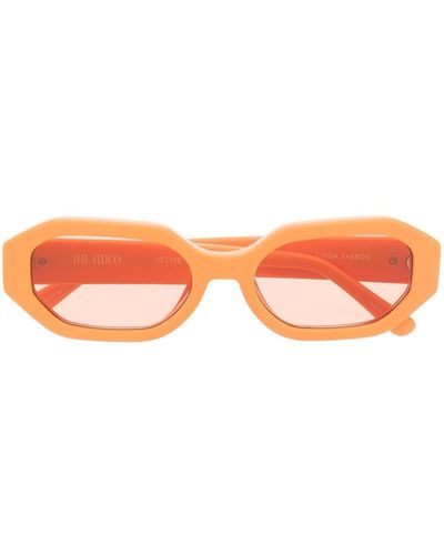 Linda Farrow Gafas de sol Irene con montura rectangular - Naranja