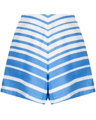 Bambah Sicily Striped Linen Shorts - Blue