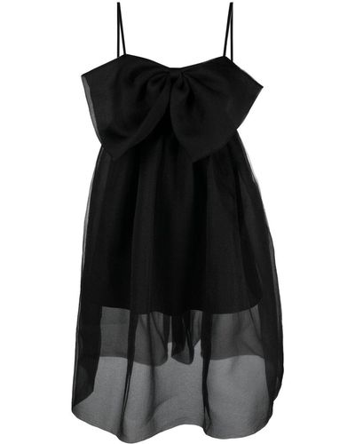 Paskal Vestido de corte imperio con lazo oversize - Negro