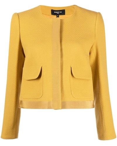 Paule Ka Virgin Wool Jacquard Jacket - Yellow