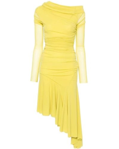 Philosophy Di Lorenzo Serafini Asymmetric Midi Dress - Yellow