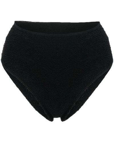 Bondeye Crinkled High-waisted Bikini Bottoms - Black