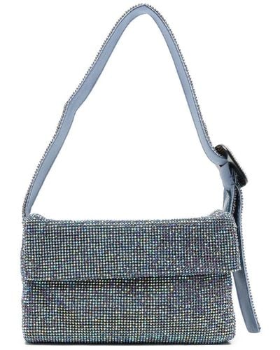 Benedetta Bruzziches Diamond Buckled-strap Shoulder Bag - Blue