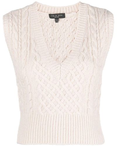 Rag & Bone Chaleco de punto con cuello en V - Neutro