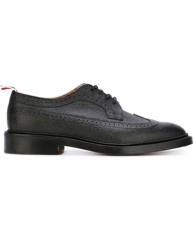 Thom Browne Zapatos oxford tipo brogue de cuero texturizado - Negro