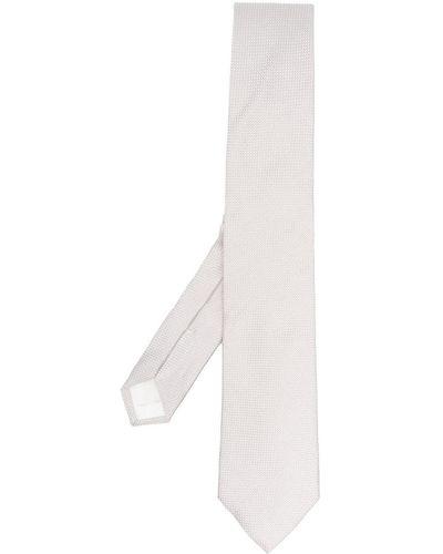 Tagliatore Silk Pointed-tip Tie - White