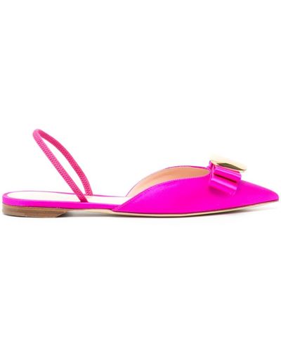Rupert Sanderson Belinda Satin Ballerina Shoes - Pink