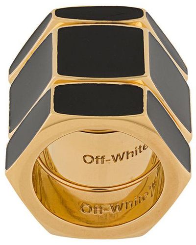 Off-White c/o Virgil Abloh Silver Bolt Ring Set in Metallic