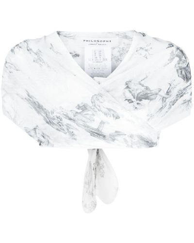 Philosophy Di Lorenzo Serafini Graphic-print Crop Top - White