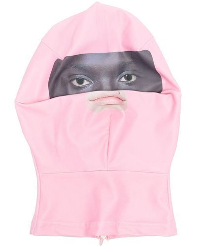 Walter Van Beirendonck Maske mit Gesicht-Print - Pink