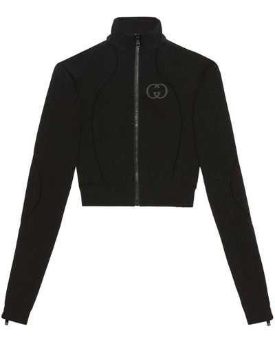 Gucci Interlocking G Logo Cropped Jacket - Black