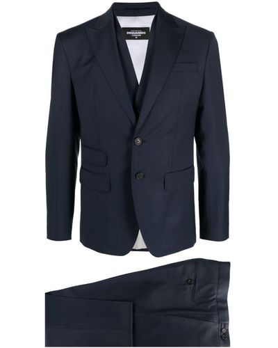 DSquared² Single-breasted Three-piece Suit - Blue