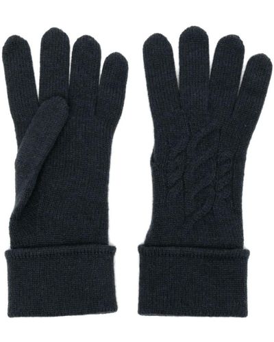 N.Peal Cashmere Gants en maille torsadée - Noir