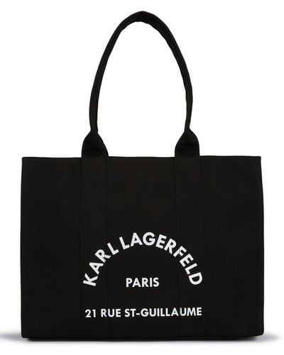 Karl Lagerfeld Shopper mit Logo-Print - Schwarz