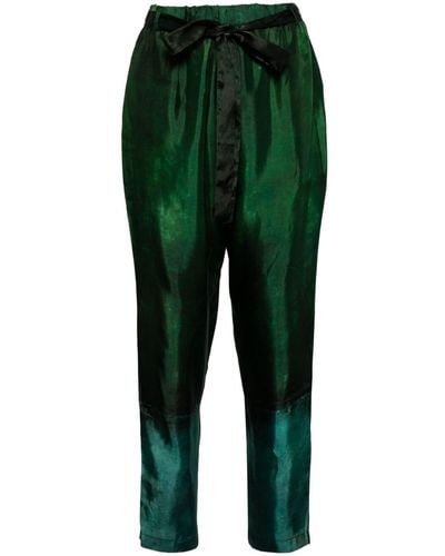 Masnada Pantalones ajustados con diseño colour block - Verde