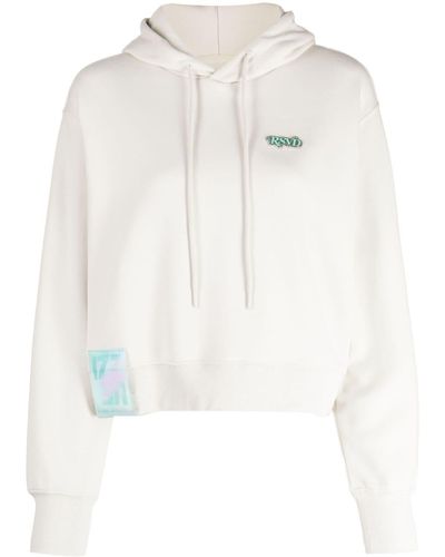 Izzue Logo-patch Long-sleeve Hoodie - White