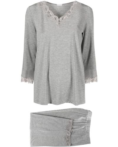 Hanro Natural Elegance Pyjama - Grau