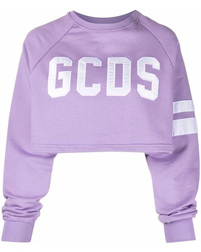 Gcds Cropped-Sweatshirt mit Logo-Print - Lila